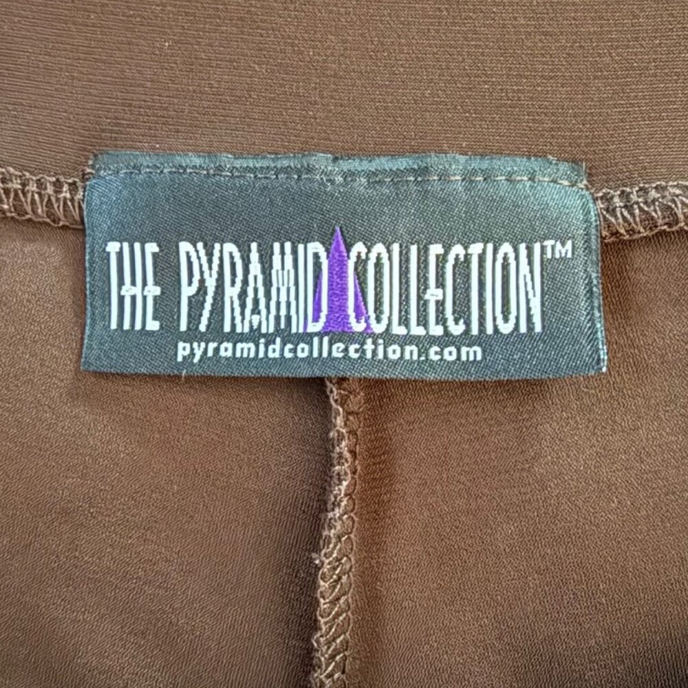 Pyramid Collection Stretch Palazzo Wide Leg Pants Brown Sz L - Picture 5 of 8